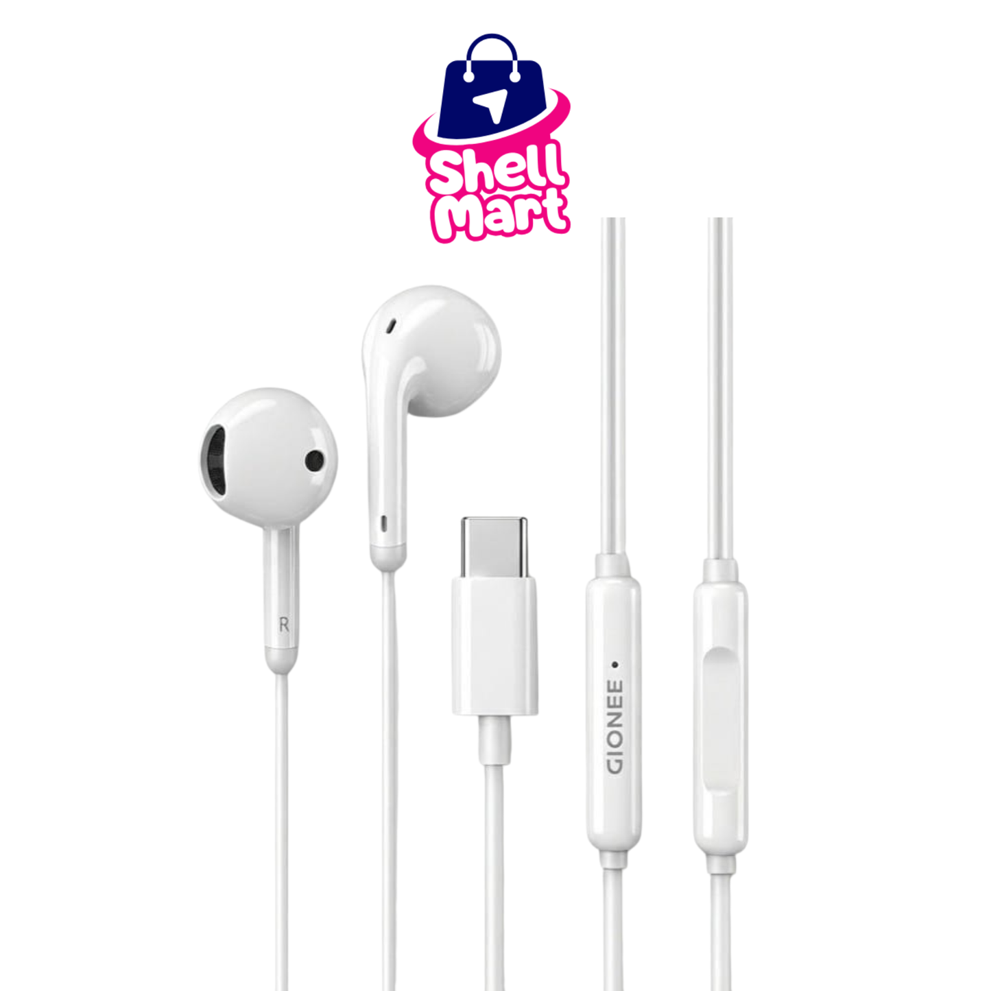 Gionee Type-C Handsfree Earphones – Wired USB-C with Mic & Bass