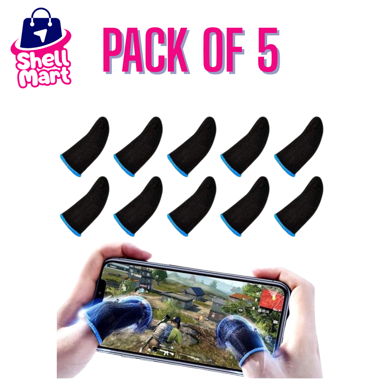 Pack of 5 Thumb Sleeves – Anti-Slip Gaming & Touchscreen Protectors