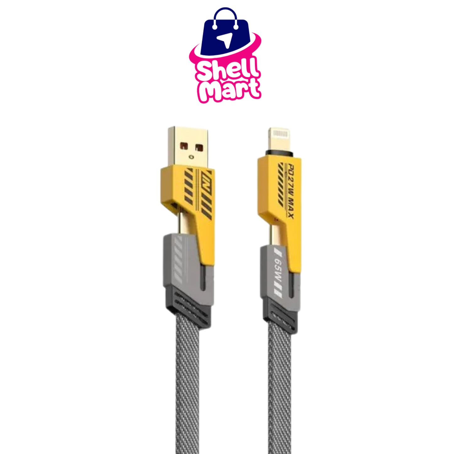 4-in-1 Fast Charging Cable – C to C, C to iPhone, A to iPhone, A to C