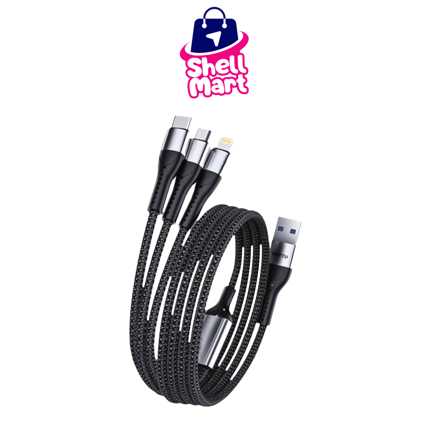 3-in-1 Fast Charging Cable – Type-C, iPhone & Micro USB